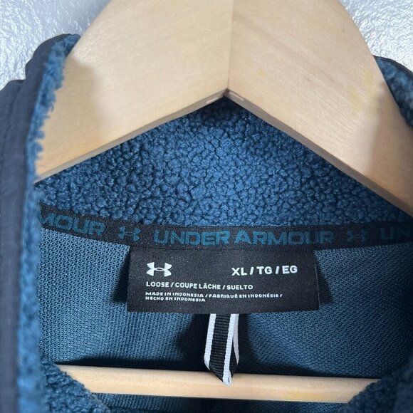 Under Armour Mens Mission Boucle Sherpa Swacket Jacket Size XL UA Full Zip Blue - Picture 3 of 11